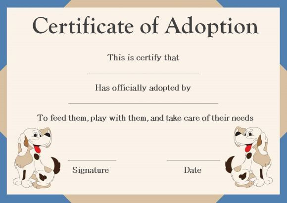 Pet Adoption Certificate Template | Pet Adoption Certificate with regard to Best Dog Adoption Certificate Editable Templates