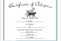Pet Adoption Printable Certificate within Quality Cat Birth Certificate Free Printable
