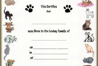 Pet Birth Certificate | All Blank & Printed Pet Keepsake in Unique Kitten Birth Certificate Template