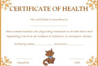 Pet Health Certificate Template: 9 Word Templates To inside Quality Dog Vaccination Certificate Template