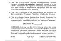 Philippines Secretary'S Certificate Form Download Printable with Corporate Secretary Certificate Template