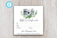 Photography Gift Certificate Template, Client Gift Card, Gift Voucher  Template, Gift Certificate Printable, Gift Card Download For Customers for Photoshoot Gift Certificate Template