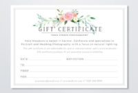 Photography Gift Certificate Template – Gift Card Template inside Photoshoot Gift Certificate Template