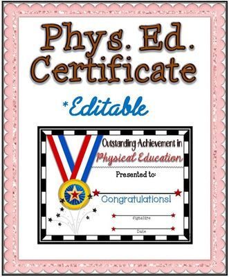Phys. Ed. Certificate (7) ~ Editable | | Physical Education within Physical Education Certificate Template Editable