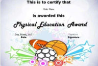 Physical Education Awards And Certificates – Free inside Unique Physical Education Certificate Template Editable