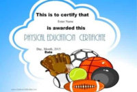Physical Education Awards And Certificates – Free regarding Physical Education Certificate Template Editable