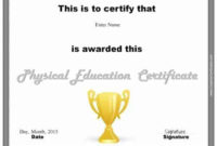 Physical Education Awards And Certificates – Free with regard to Physical Education Certificate Template Editable