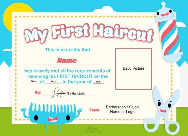 Pin On Baby'S 1St Haircut Certificates with regard to First Haircut Certificate
