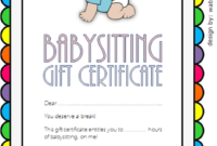 Pin On Babysitting Certificate Template Free inside Best 7 Babysitting Gift Certificate Template Ideas