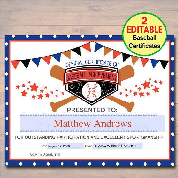 Pin On Baseball Ideas in Best Baseball Achievement Certificates