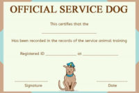 Pin On Chico inside Service Dog Certificate Template