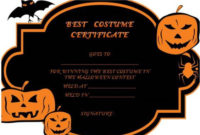 Pin On Family Halloween Party Ideas pertaining to Best Halloween Costume Certificate Template