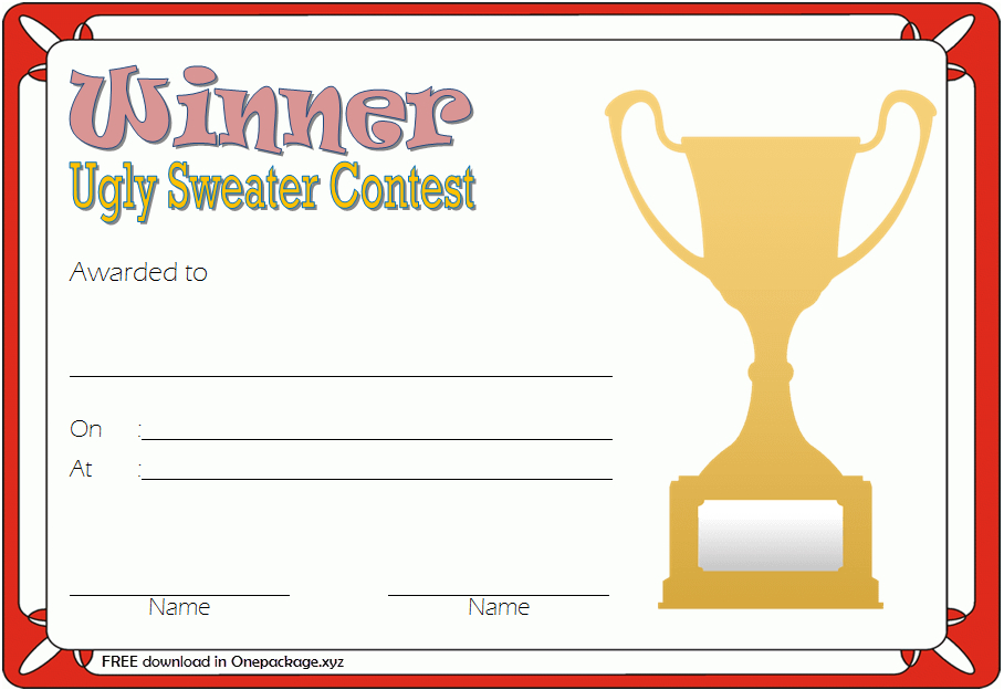 Pin On Free Ugly Christmas Sweater Certificate Template pertaining to Fresh Happy New Year Certificate Template Free 2019 Ideas