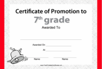 Pin On Grade Book regarding Free Printable Certificate Of Promotion 12 Designs