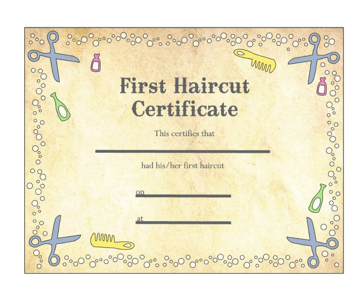 Pin On Haircut regarding First Haircut Certificate