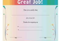 Pin On Outstanding Award throughout Good Job Certificate Template