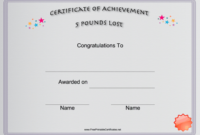 Pin On Printables intended for Fresh Weight Loss Certificate Template Free