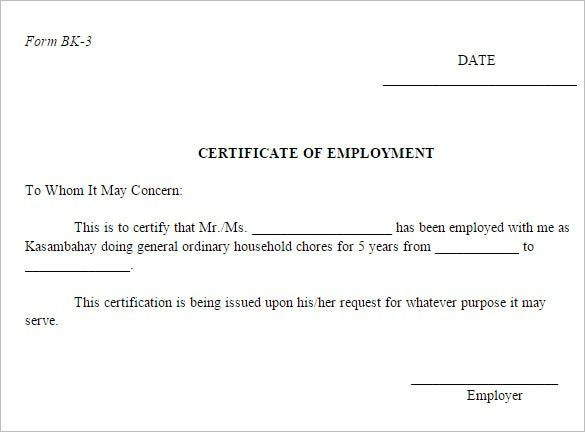 Pin On Sample Template Design with Sample Certificate Employment Template