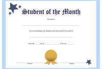 Pin On Teacher Stuff with Best Free Printable Student Of The Month Certificate Templates