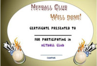 Pindemplates | Small Business Dig On Netball | Netball with Netball Participation Certificate Templates