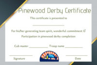 Pinewood Derby Certificate Template: 9 Certificates (All inside Unique Pinewood Derby Certificate Template