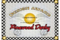 Pinewood Derby Design Award Certificate Template Download in Pinewood Derby Certificate Template