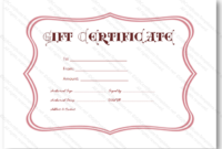 Pink Frame Gift Certificate Template – Certificate Templates with regard to Pink Gift Certificate Template