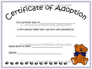 Pinrainbows And Sparkles On Projects To Try | Adoption throughout New Amazing Teddy Bear Birth Certificate Templates Free
