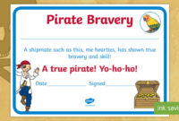 Pirate Bravery Certificate (Teacher Made) for Bravery Certificate Templates