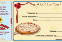 Pizza Gift Certificate Template 7 – Best Templates Ideas For for Best Pizza Gift Certificate Template