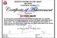 Ppt – Certificate Of Achievement Powerpoint Presentation with regard to Best Army Certificate Of Appreciation Template