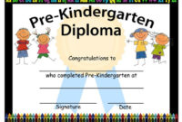 Pre-Kindergarten Graduation Diplomas, Blank Graduation inside Quality Pre Kindergarten Diplomas Templates Printable Free
