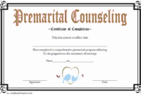 Pre Marriage Counseling Certificate Template Free Printable pertaining to Quality Marriage Counseling Certificate Template