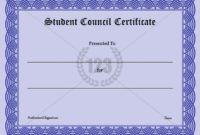 Precious Student Council Certificate Download-123Certificate inside New Student Council Certificate Template