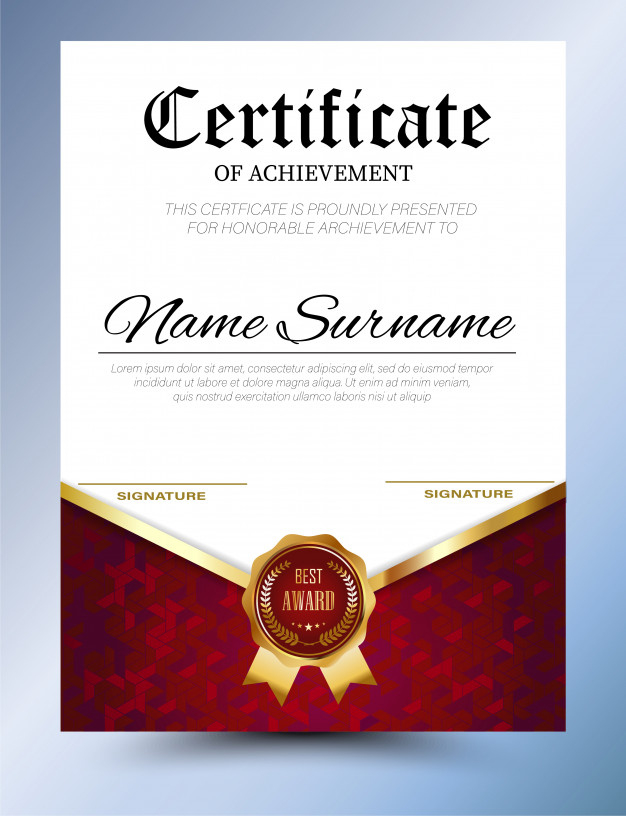 Premium Vector | Certificate Template Design A4 Size intended for New Certificate Template Size