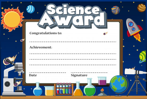Premium Vector | Certificate Template For Science Award With regarding Science Achievement Award Certificate Templates
