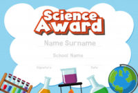 Premium Vector | Certificate Template For Science Award With throughout Science Award Certificate Templates