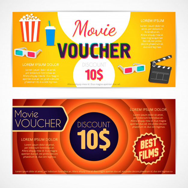 Premium Vector | Discount Voucher Movie Template, Cinema within Quality Movie Gift Certificate Template