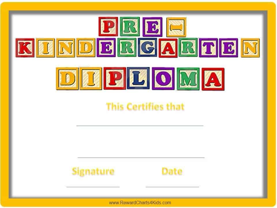 Preschool Certificates with regard to Quality Preschool Graduation Certificate Free Printable