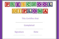 Preschool Certificates within Daycare Diploma Certificate Templates