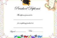 Preschool Graduation Certificate Template | Preschool with Daycare Diploma Certificate Templates