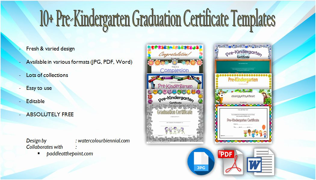 Preschool Graduation Certificate Templates New 10 Free throughout Unique 10 Free Editable Pre K Graduation Certificates Word Pdf