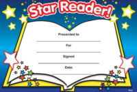 Print Accelerated Reading Certificate | Star Reader for Unique Accelerated Reader Certificate Template Free