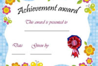 Printable Achievement Award Certificate | Certificate Of for New Daycare Diploma Template Free
