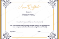 Printable Award Certificates | Soft – Templates within Professional Award Certificate Template