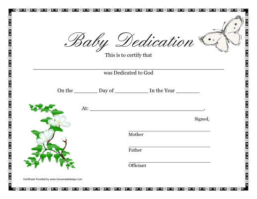 Printable Baby Dedication Certificate | Baby Dedication regarding Baby Christening Certificate Template