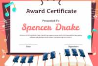 Printable Elementary Piano Student Award Certificate Template pertaining to Piano Certificate Template Free Printable