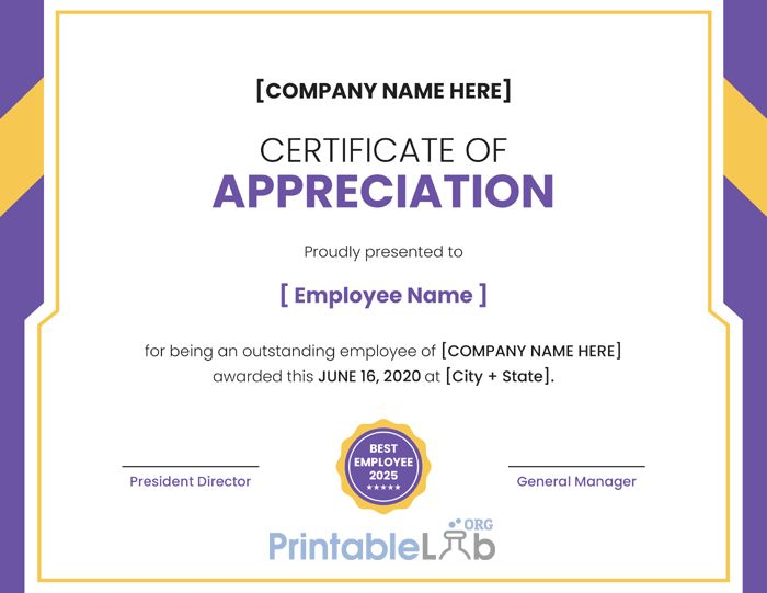 Printable Employee Appreciation Certificate Format In within Employee Appreciation Certificate Template