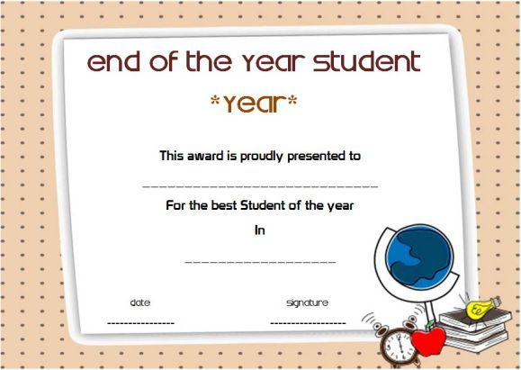 Printable End Of The Year Student Award Certificate | Awards inside Quality Student Of The Year Award Certificate Templates