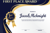Printable First Place Ribbon Award Certificate Template pertaining to First Place Certificate Template